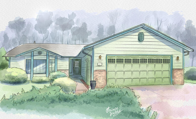 Painting watercolor house Painting watercolor house